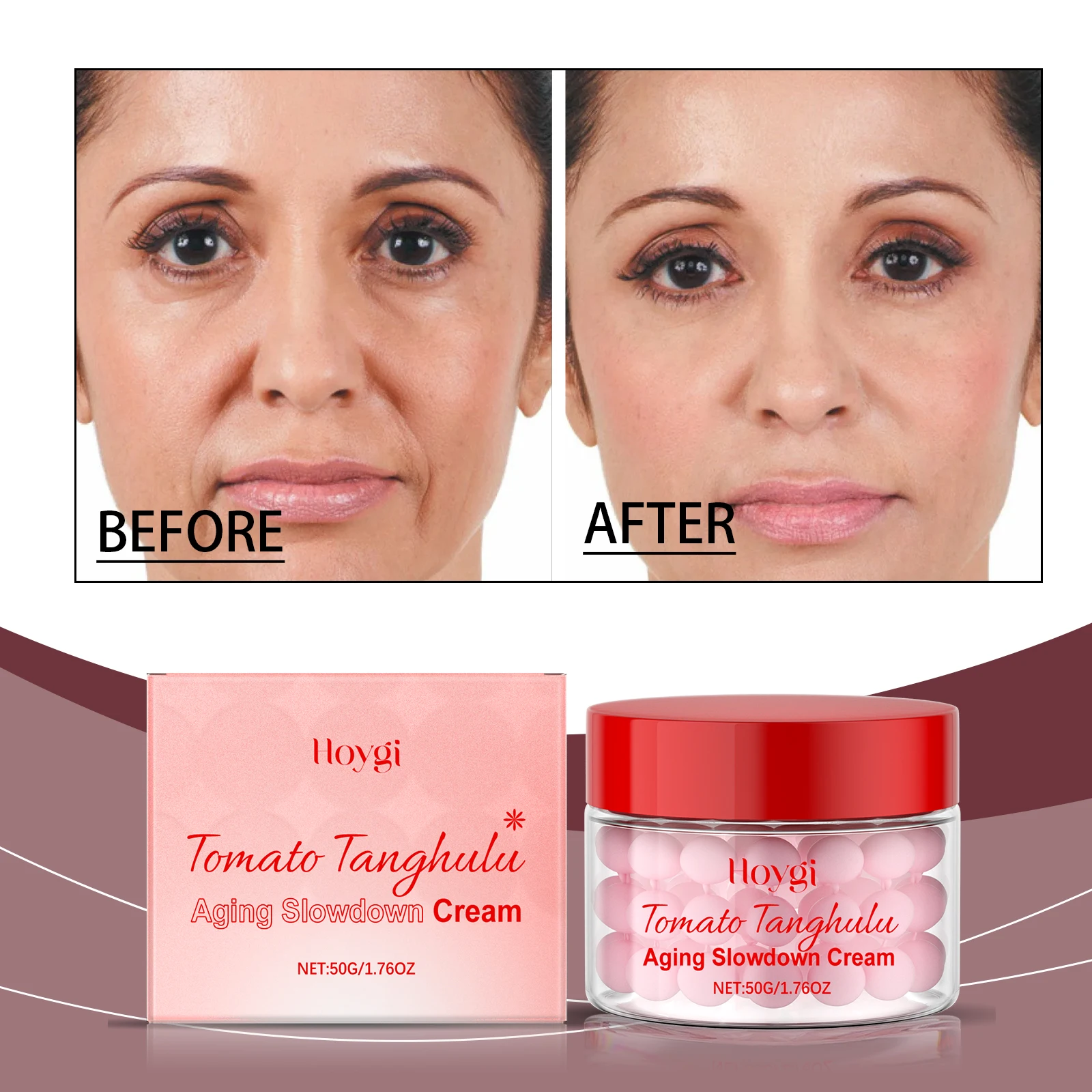 Tomato Tanghulu Aging Slowdown Cream - 50g Antioxidant-Rich Anti-Aging Face Cream with Lycopene