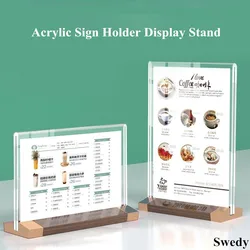 A6 105x148mm Table Acrylic Plastic Menu Paper Holder Display Stand Price Label Tags Photo Picture Poster Frame