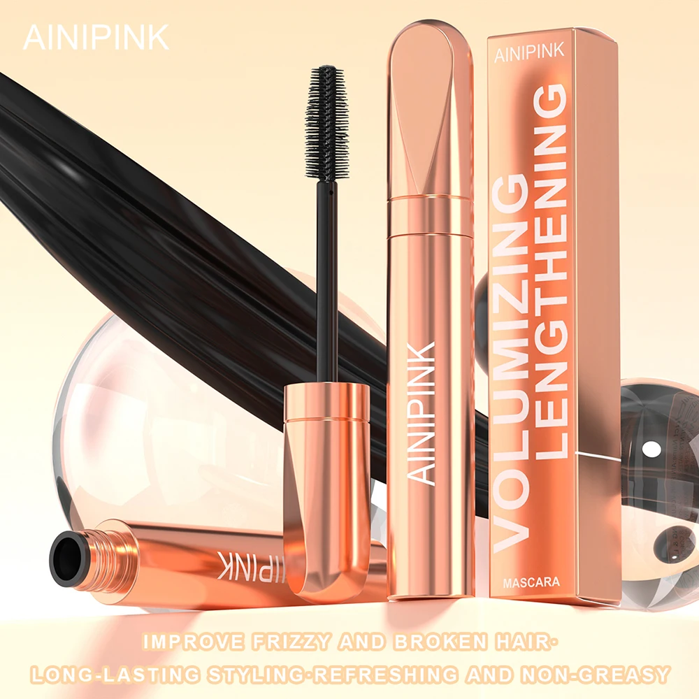 AINIPINK 1 個ファイバーマスカラまつげ防水エクステンション黒厚いまつげカーラーメイクアップ長持ちメイク