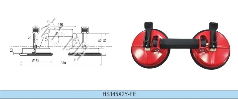 Hand pump glass lifter hand tool double Vacuum Suction Cup