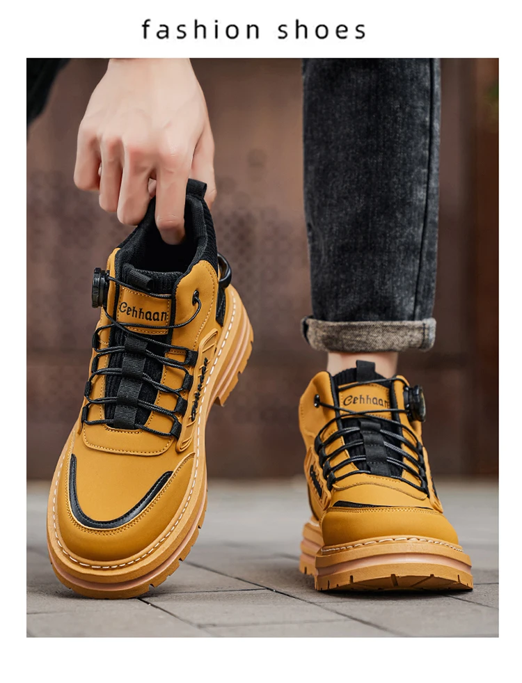 Herren-High-Top-Stiefel, Stofffutter für hohen Komfort, geeignet für Outdoor-Sportarten und den täglichen Gebrauch. – Detail 10