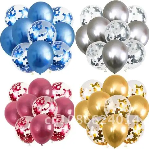 10/20Pcs Gold Confetti Balloons 12inch Metallic Balloons Chrome Balloons Birthday Party Decorations Adult Wedding Decor Globos