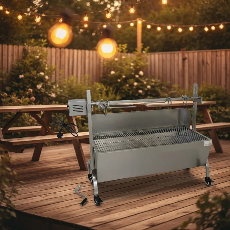 Airo Outdoor Stainless Steel BBQ Large Spit Charcoal Rotisserie Charcoal Electric Whole Lamb  Suckling Pig Customizable