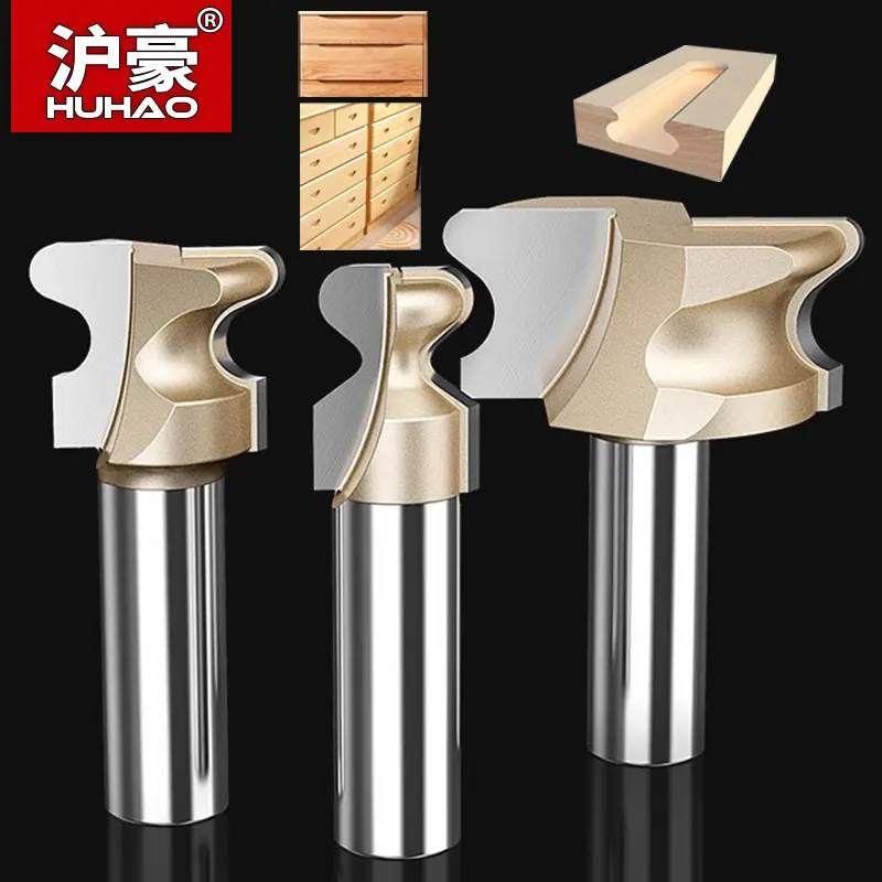 HUHAO 12.7mm Shank Engraving Router Bit Double Finger Router Bits Door Handle Slotting Milling Cutter Wood CNC Wood Cutters