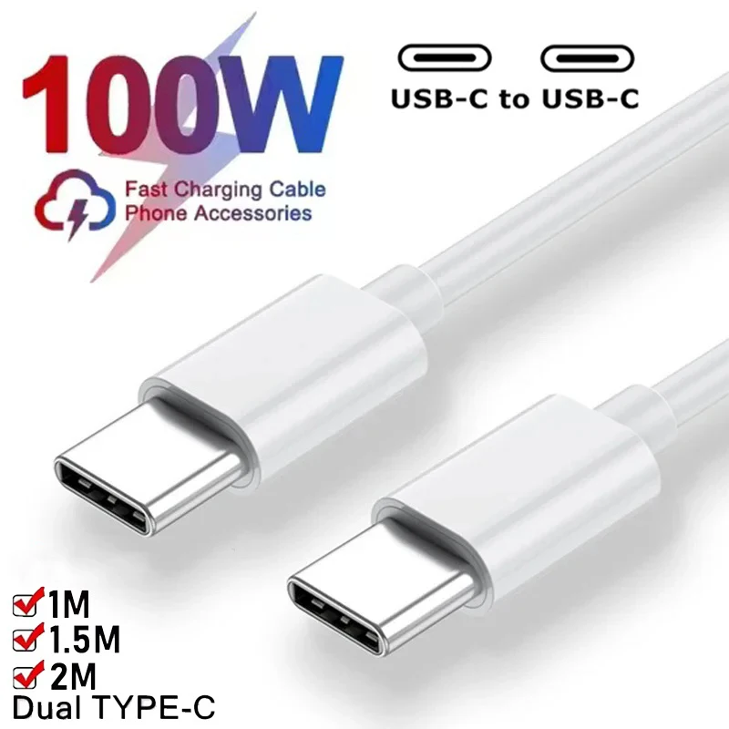 1/3 Pcs 100W Type C To Type C Cable PD Super Fast Charging Data Line Type-C Interface For iPhone 16 17 Pro Huawei Xiaomi Samsung