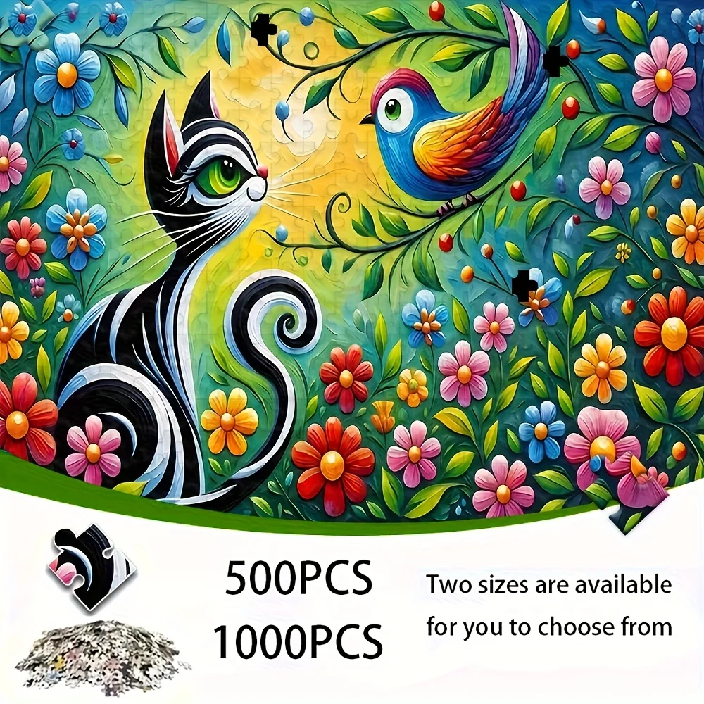 Puzzle adulte 500/1000 pièces |   Jeu familial amusant de haute qualité, anti-stress, idéal pour les anniversaires, Noël, Halloween et cadeau