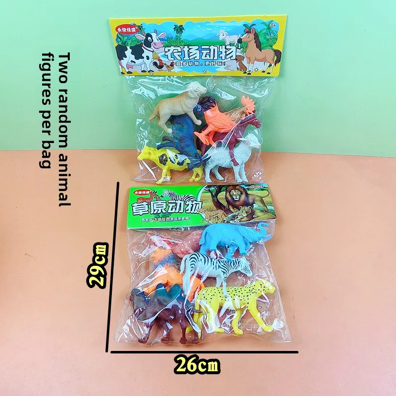 

Детский набор статичных фигурок животных: ферма и лес (слон, лев, собака, корова, овца, пёс). Смешанная партия, имитация.