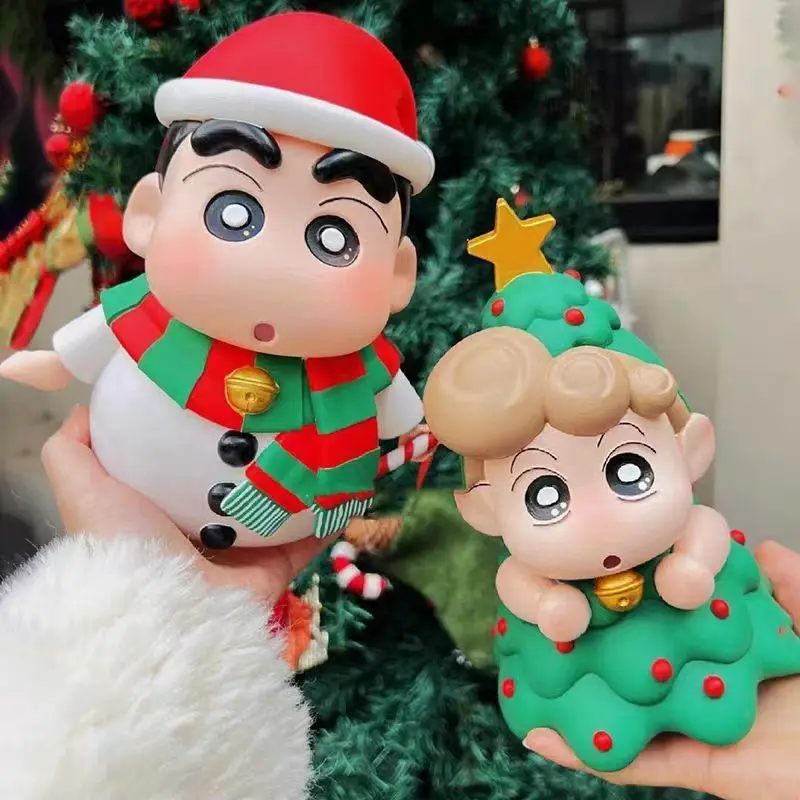 In Stock Anime Crayon Shin-Chan Figures Christmas Figurine Nohara Shinnosuke Action Figures Pvc Q Version Model Collection Toys
