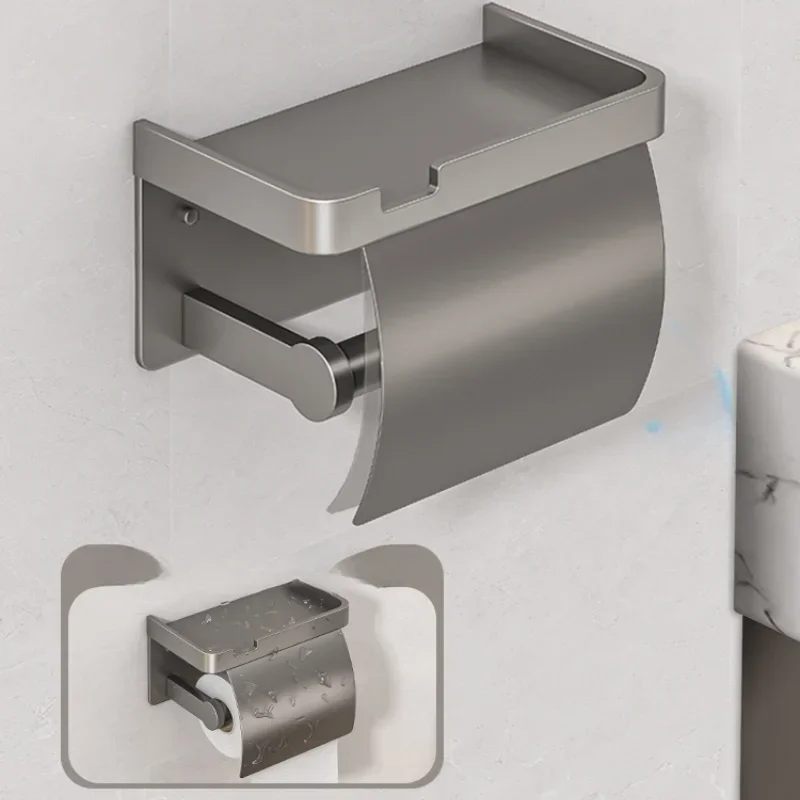 변기 공간 알루미늄 티슈 박스 벽걸이 티슈 거치대 드릴링 설치 변기 롤 페이퍼 거치대 욕실 액세서리