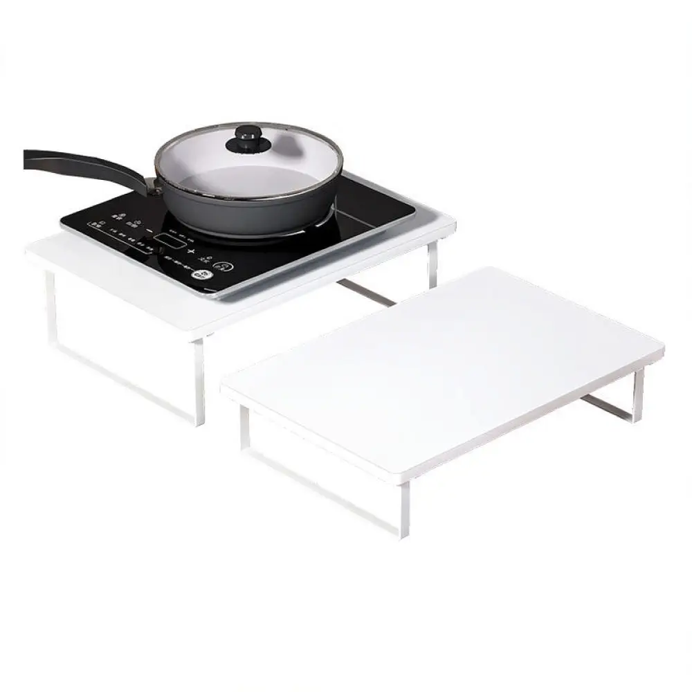 Modern Kitchen Counter Organizer Shelf Wood Stove Rack Storage Holder Space Saver For Gas And Induction Cooktops