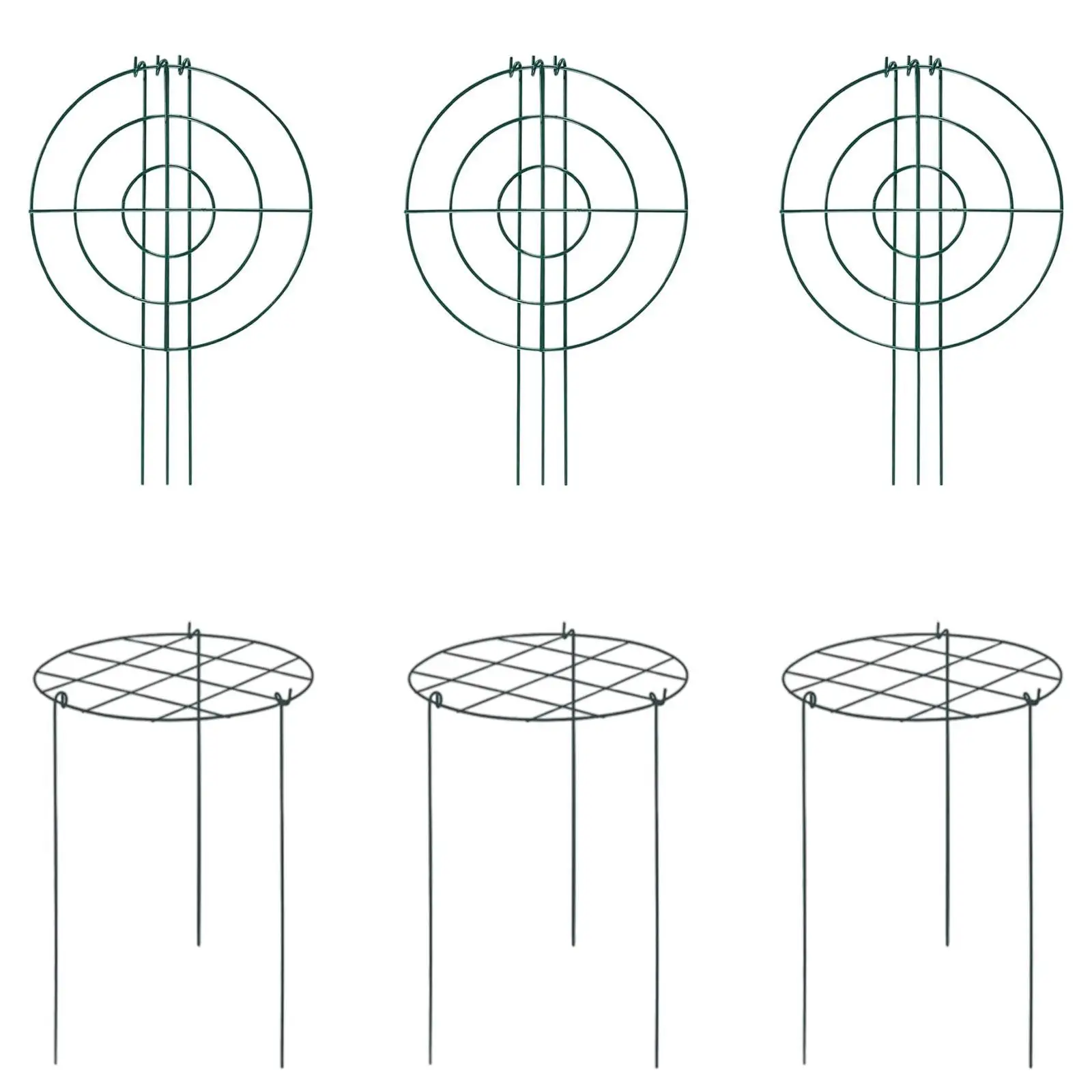 3x Peony Cages and Supports Metal Sturdy Elegant Grow through Hoops for Rose Vegetables Courtyard Outdoor Plant Strawberry