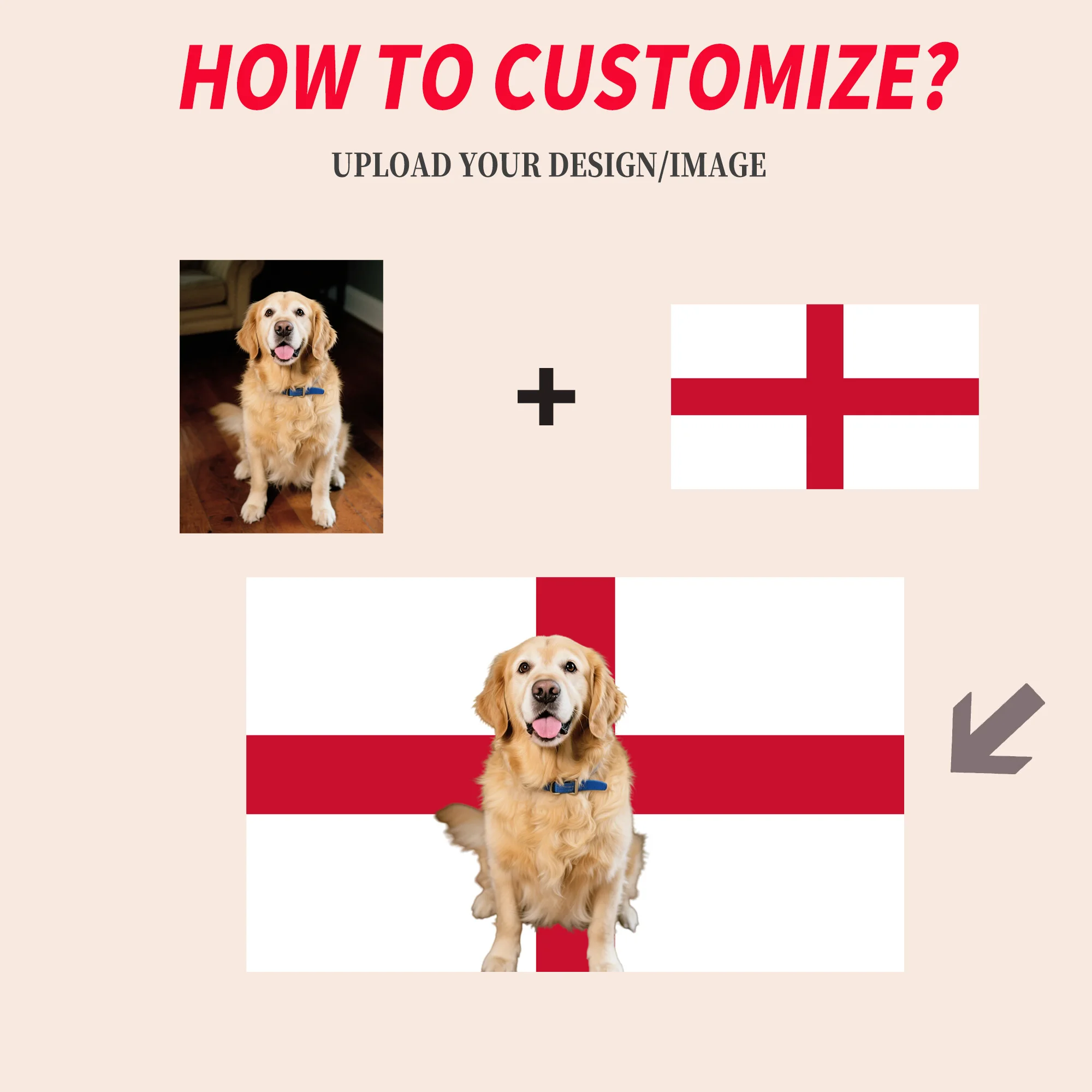 1pc 2D FLAT Personalize England Tapestry - England Banner Decoration with Customizable Picture, Ideal for Home Unique Design view 3