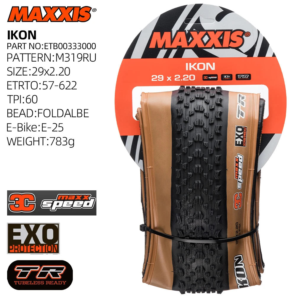 MAXXIS IKON XC MOUNTAIN BICYCLE TIRE OF MTB BIKE TYRE 26 27.5 29 INCHES 622 584 559 FOLDABLE