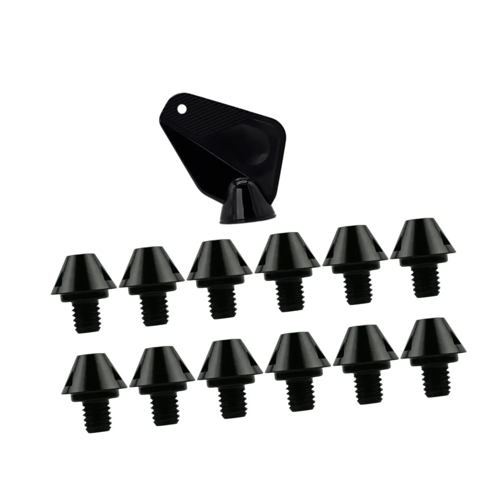 

12x Football Shoe Spikes Rugby Studs Turf Non Slip with Wrench Replacement Spikes Soccer Studs for Athletic Sneakers Training