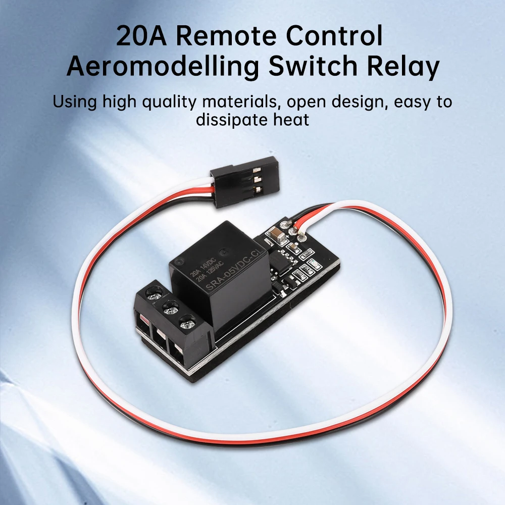20A Remote Control Model Airplane Switch Relay PWM Light Controller Receiver 4-5.3V 5-10V Model Switch for 5V voltage receiver
