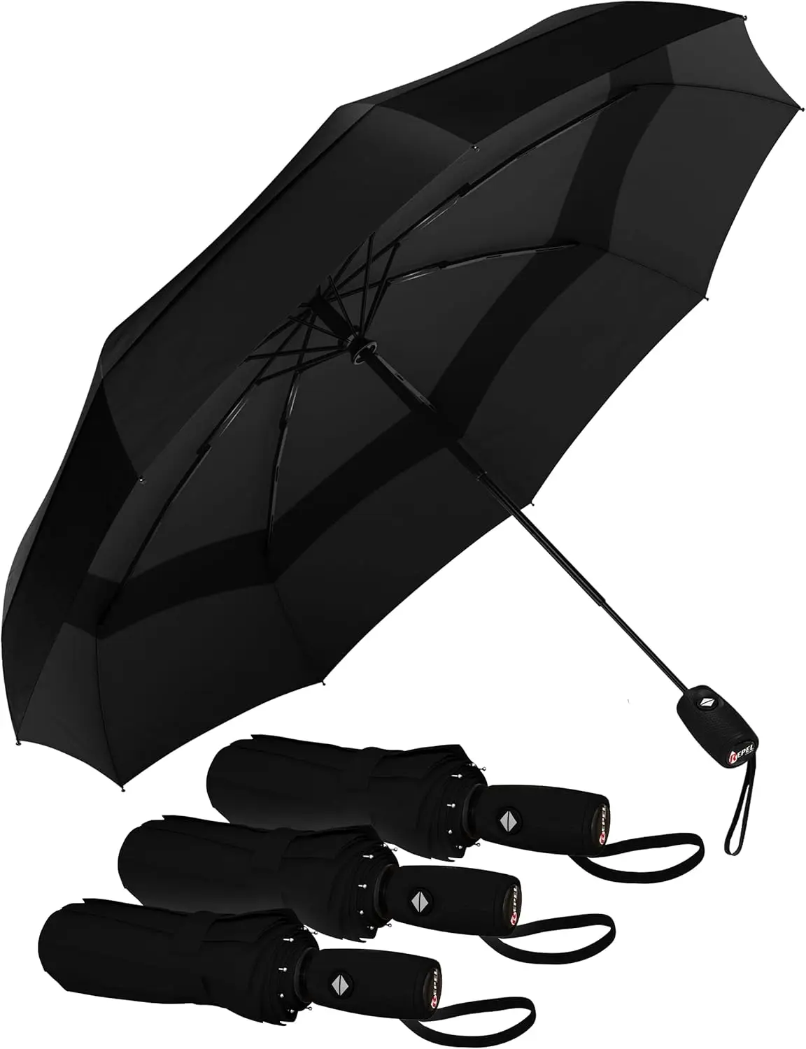 

Windproof Travel Umbrella - Compact, 85MPH Resistant Auto Folding for Rain & Sun, Lightweight Fits Backpack