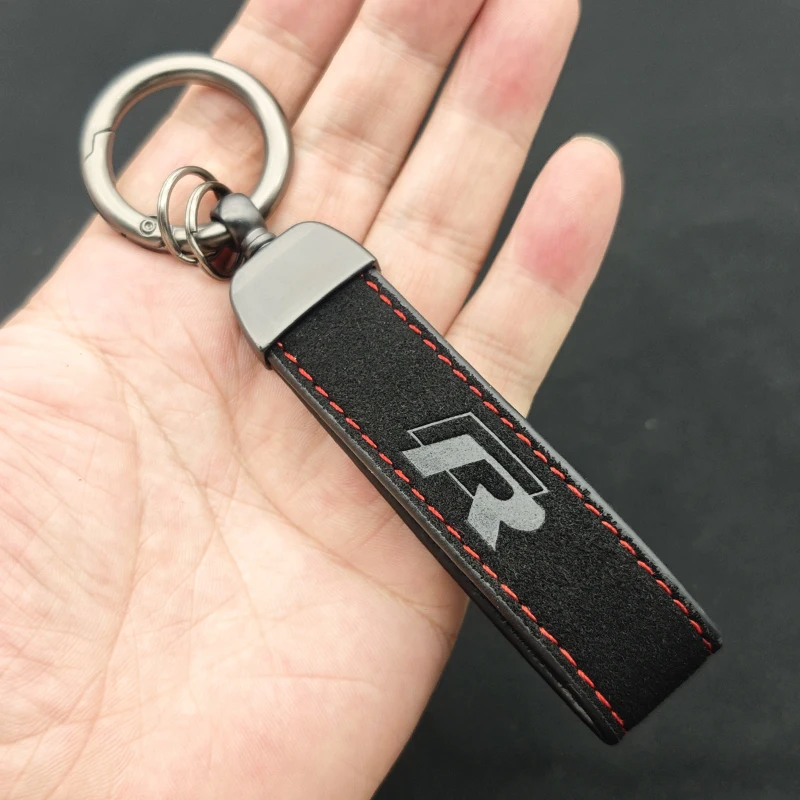 2026 Hot For VW VOLKSWAGEN 2025 Suede Leather R Logo Keyrng Luxury Car Keychain for Volkswagen VW Golf 4 5 6 7 7.5 Tiguan Passat - view 6