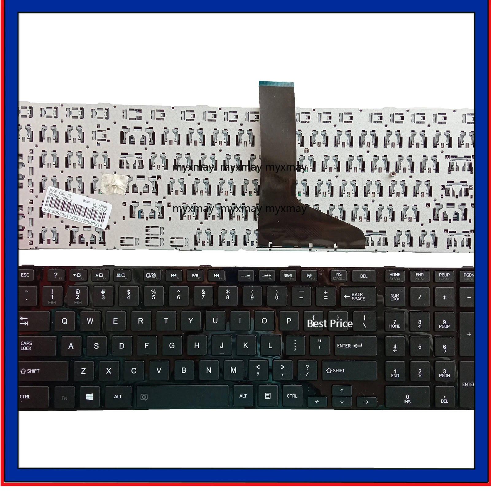 

New For Toshiba Satellite C50-A C50 C50-A-137 C55 C55-A-1N1 C55-A US Laptop Keyboard FRAME