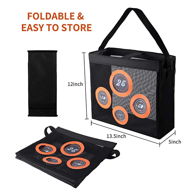 Borsa a rete portatile per la pratica di tiro al bersaglio compatibile con le freccette Nerf per bambini 6 + Nerf N-Strike Elite Series Blaster