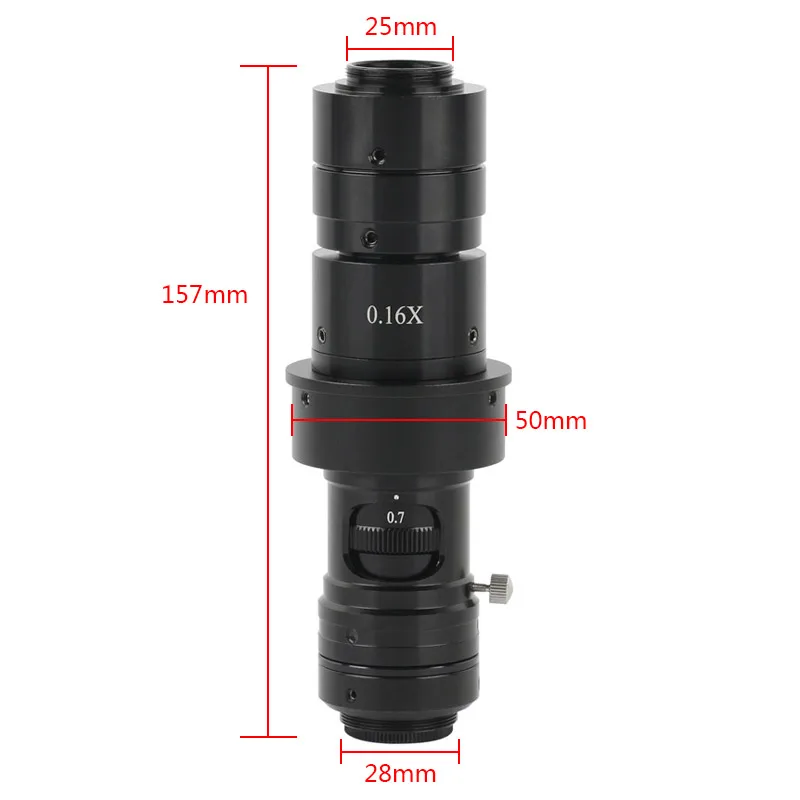 0.7X-4.5X Monocular Video Microscope 80X Optical C mount Lens For Precision Electronic Soldering Textile Watch Hardware Jewelry