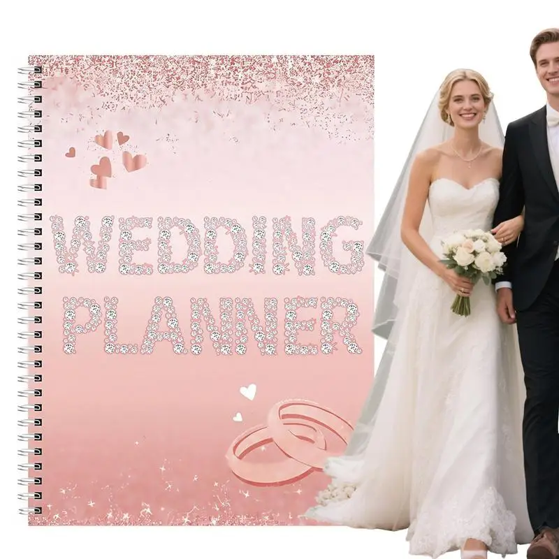 งานแต่งงาน Book Planner หนังสือเจ้าสาวสําหรับการวางแผนงานแต่งงานนับถอยหลัง Notebook Agenda สมุดภาพความงามสําหรับฮันนีมูน Journaling