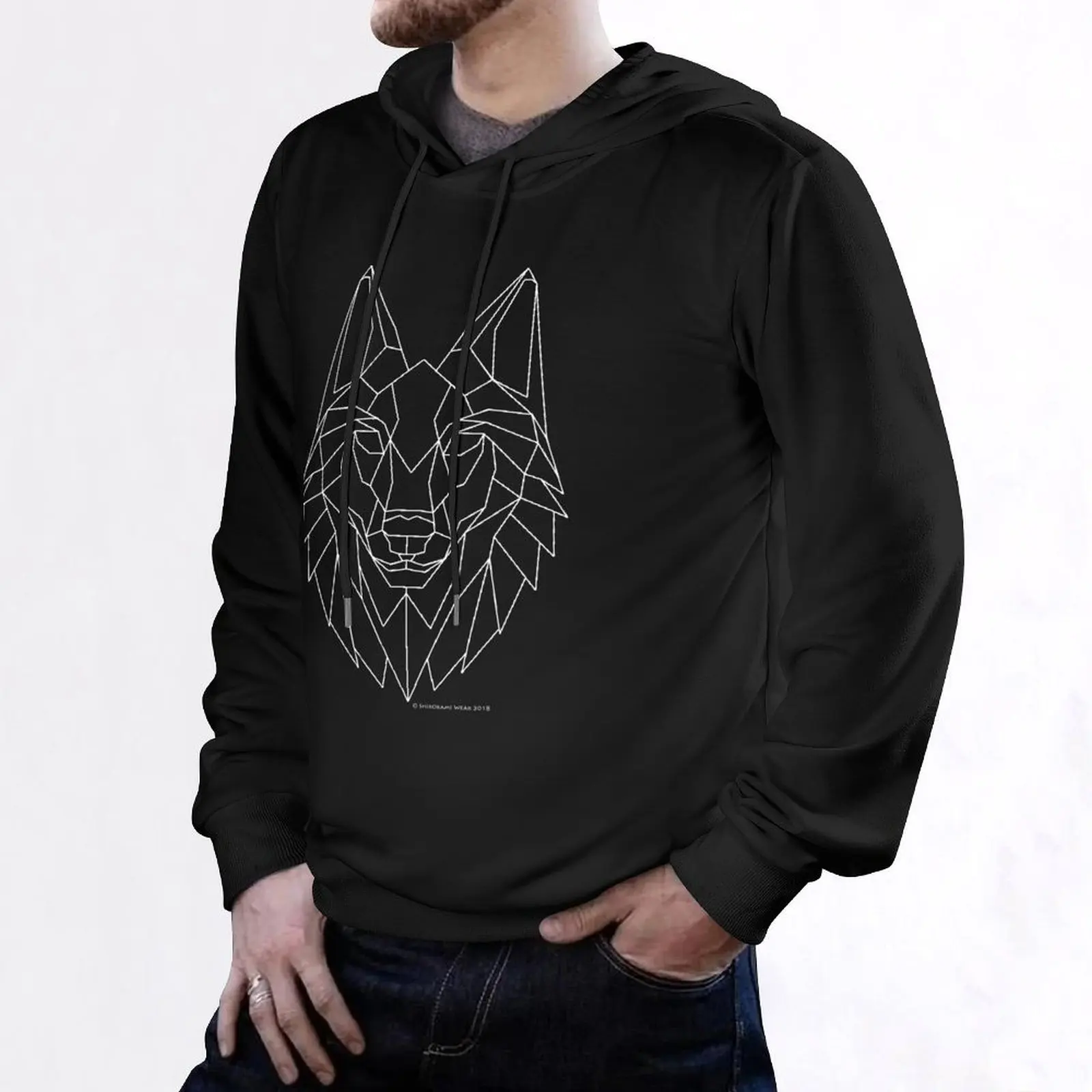 Geometric Wolf Head Shirt Hoodie mens clothes men's sweat-shirt hooded shirt mens designer clothes new in hoodies & sweat-shirt