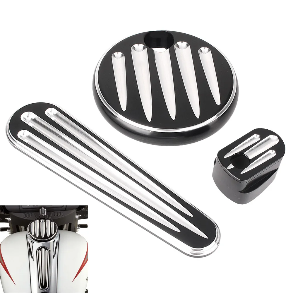 Ignition Switch Cover Dash Insert Fuel Tank CNC Cap For Harley Touring STREET GLIDE ROAD GLIDE FLHX FLTRX 2014 2015 2016 2017