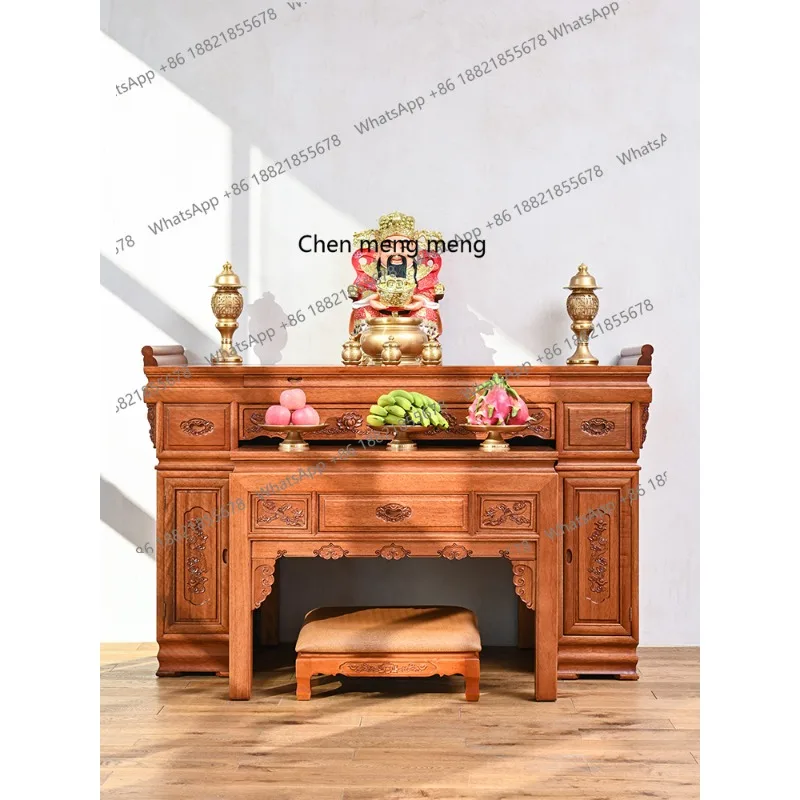 

Buddha niche incense table household Chinese shrine solid wood Buddha strip table rural family table offering