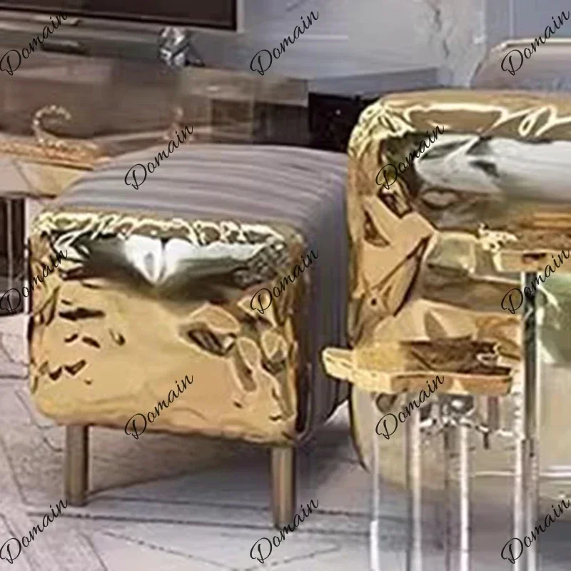 SM Nordic Room Decor Step Stool Luxury Space Saving Fashion Aesthetic Waiting Modern Foot Stool Unique Tabouret Salon Furniture