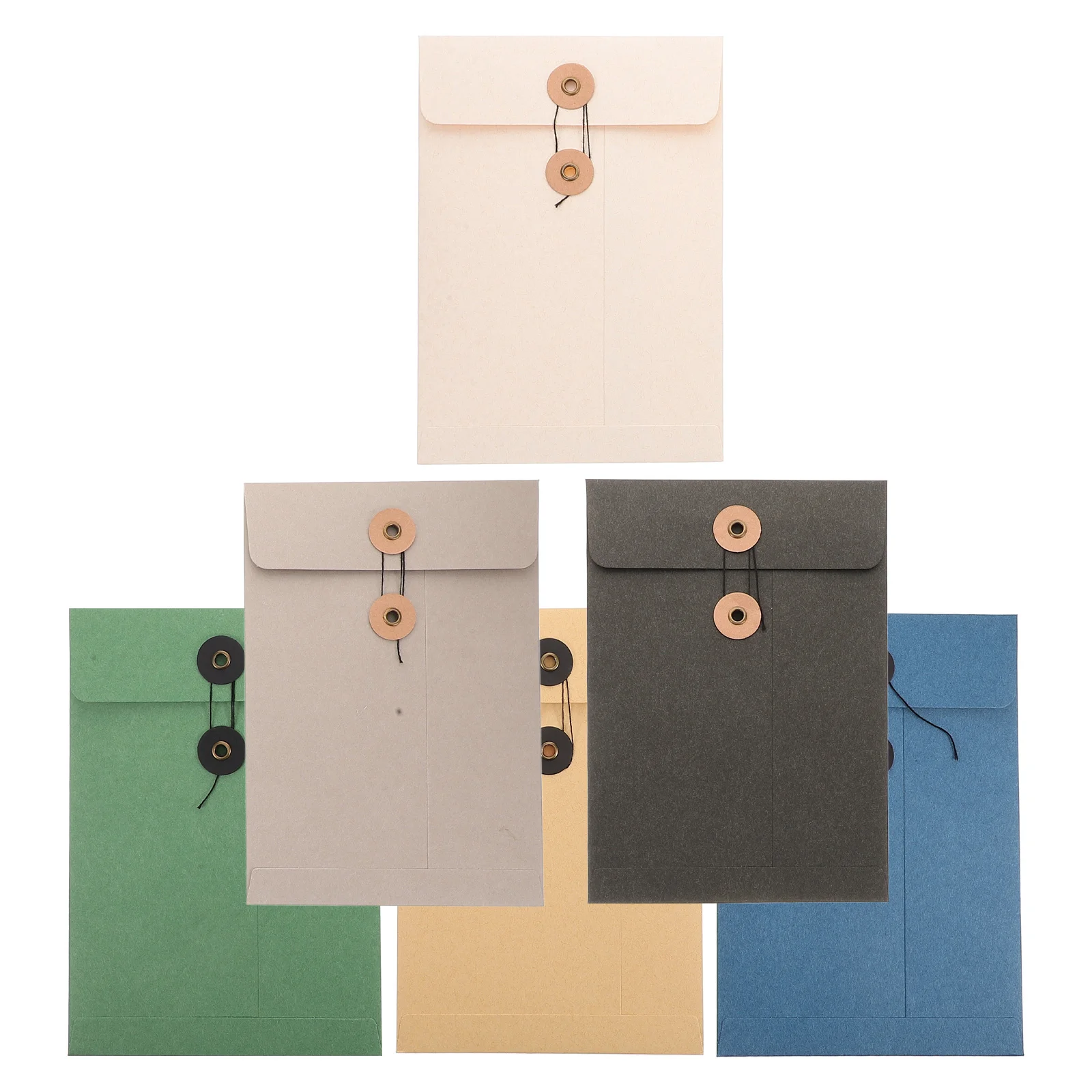 6 Pcs Kraft Paper Portfolio Envelope Office Buttons Wire Large File Storage Bag