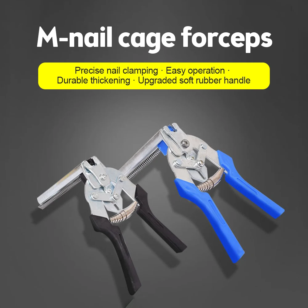 M Type Nail Ring Pliers Set Poultry Fastening Pliers Wire Cage Clamp 600 Nails for Rabbit Bird Chicken Net Cage Wire Fence