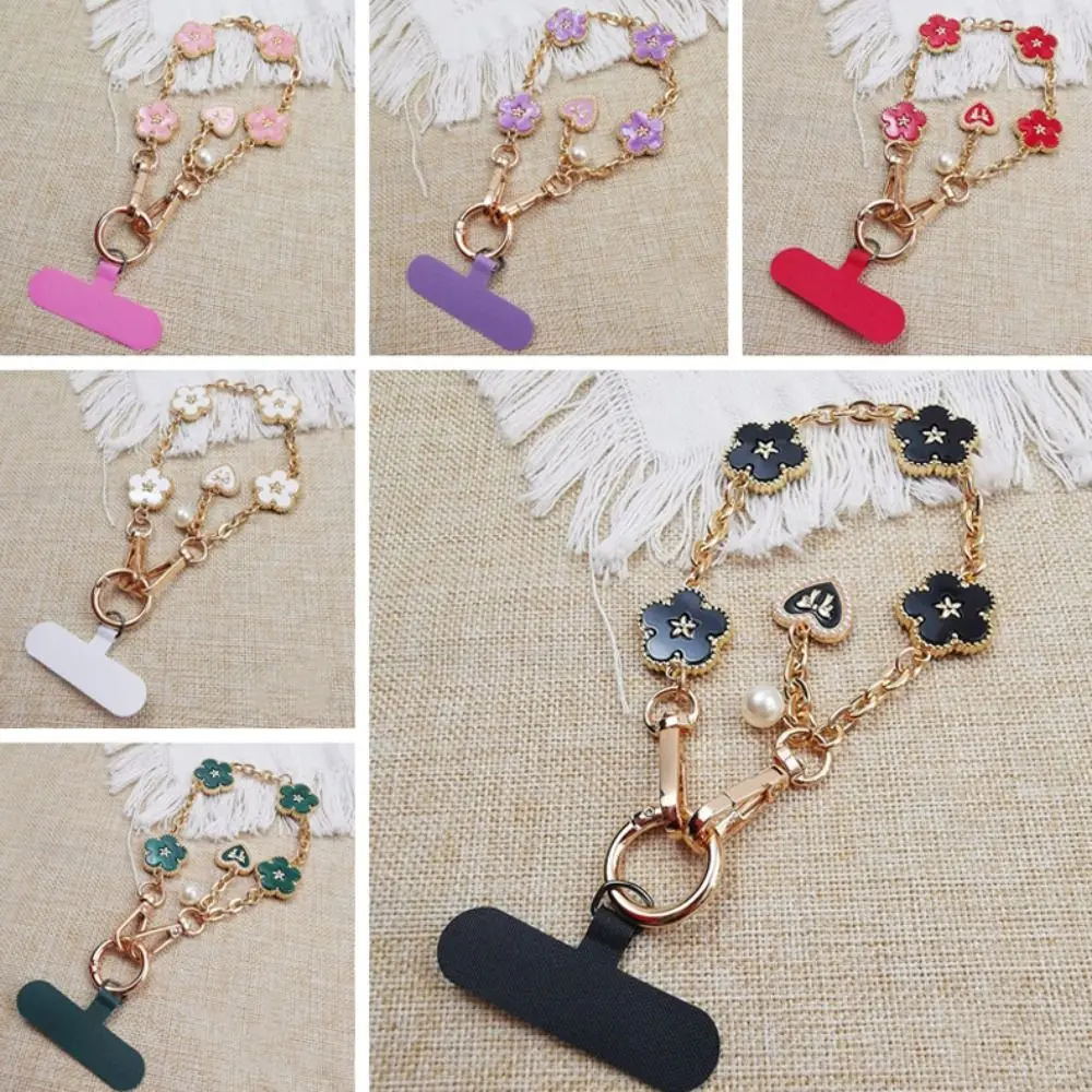 مجوهرات هدية زهرة حزام الهاتف المحمول سلسلة معدنية مكافحة فقدان سلسلة الهاتف الخليوي قلادة قصيرة الهاتف المحمول الحبل هدية السنة الجديدة #6