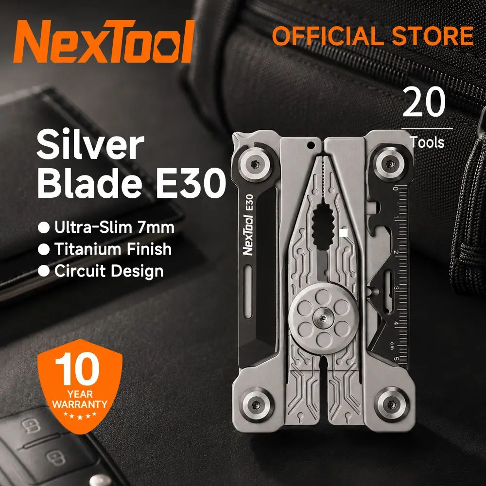 Nextool 20 In 1 Silver Blade E30 Portable EDC Tool Multi-function Pliers Screwdriver Wrench Knife With Leather Bag Outdoor Tool
