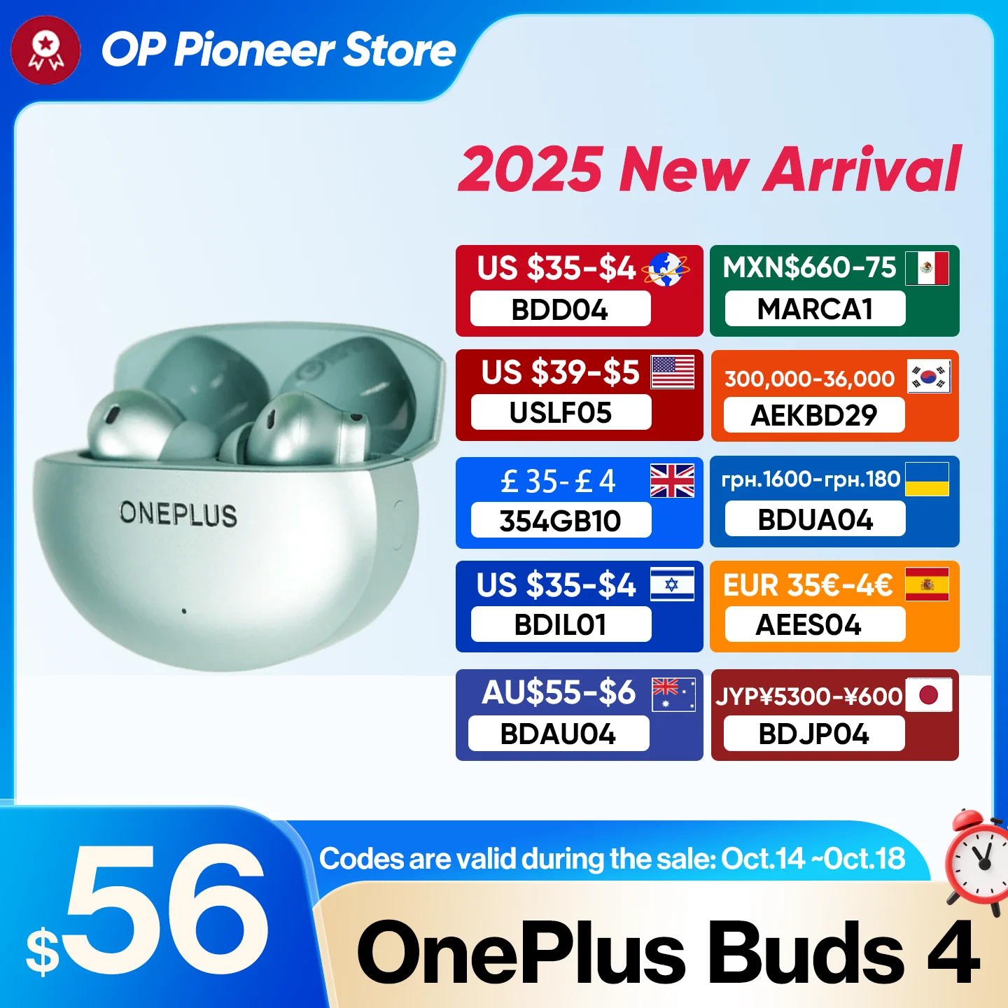 

OnePlus Buds 4 Wireless Earphones Long Range IP55 Waterproof AI Call Noise Reduction Portable Earbuds 5.4 For OnePlus 13 13T