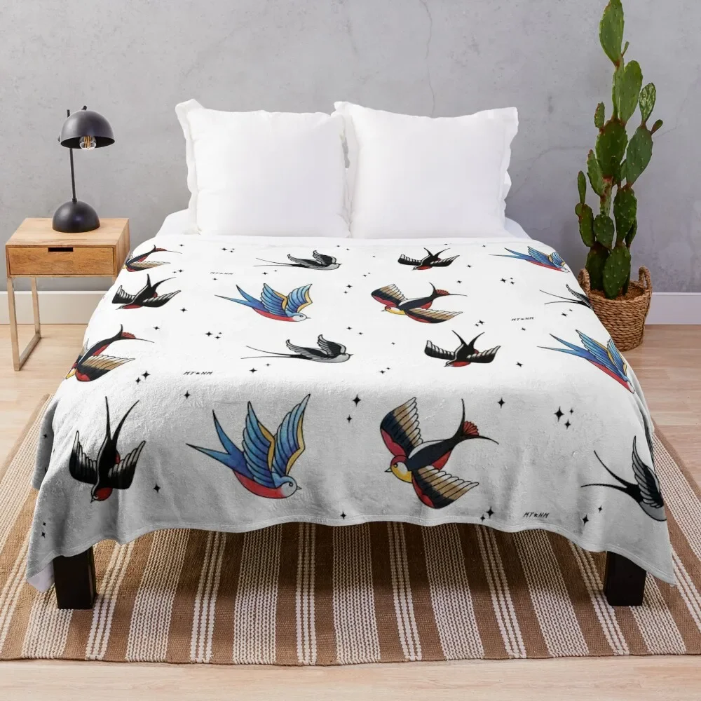 Swallows pattern Throw Blanket Kid'S Comforter Blankets For Sofas Blankets