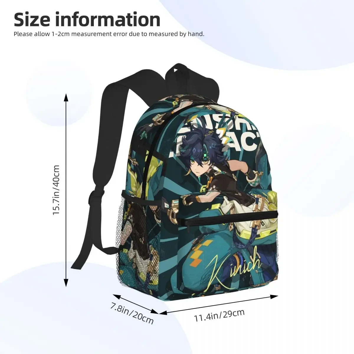 Kinich Sunblast Genshin Impact Student Backpack School Bag Hiking Travel Daypack for Men Women Fashion Bookbag Shoulder Bags