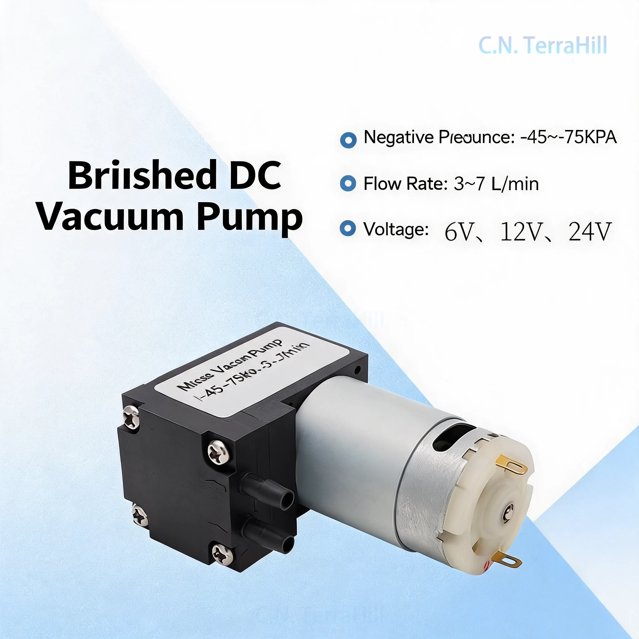 DC 6L Mini Vacuum Pump 75kpa High Negative Pressure Low Noise Self-Priming Long Life Air Pump