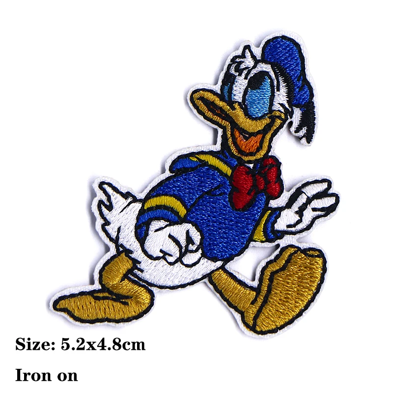 Disney Donald Duck Mickey Minnie Mouse Icon Embroidery Applique Patches For Clothing DIY Iron on Patch on the stickers