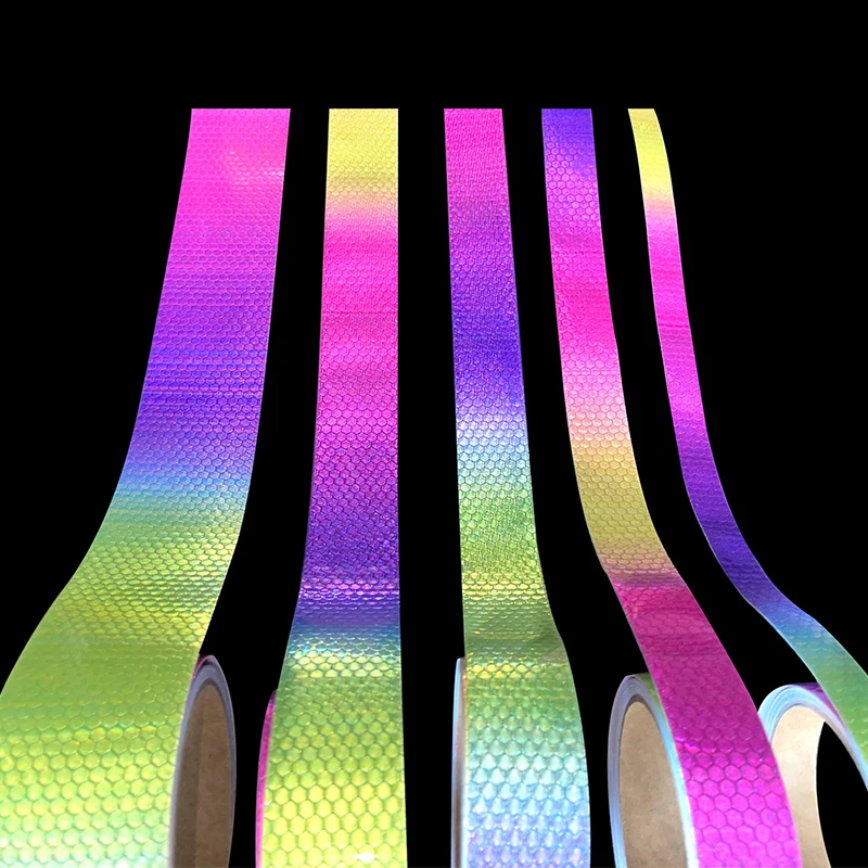 Roadstar Multi-Size Rainbow Prismatic PVC Reflective Tape  Warning Car Sticker for Road Safety RS-6490-QIC