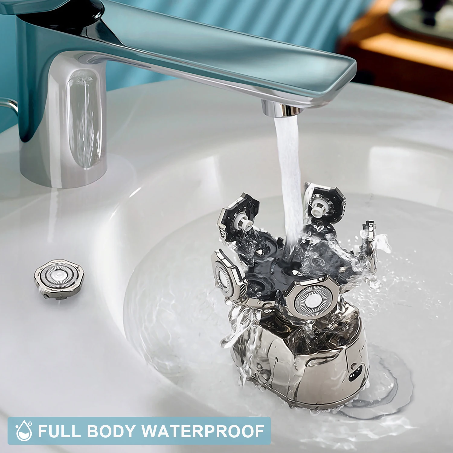 Мужская электробритва 5 в 1, перезаряжаемая беспроводная бритва для лысины, водостойкий влажный и сухой триммер для бороды