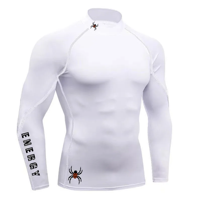 Camiseta para correr para hombre, camisa de compresión de manga larga, Top deportivo para gimnasio, entrenamiento, ropa transpirable de secado