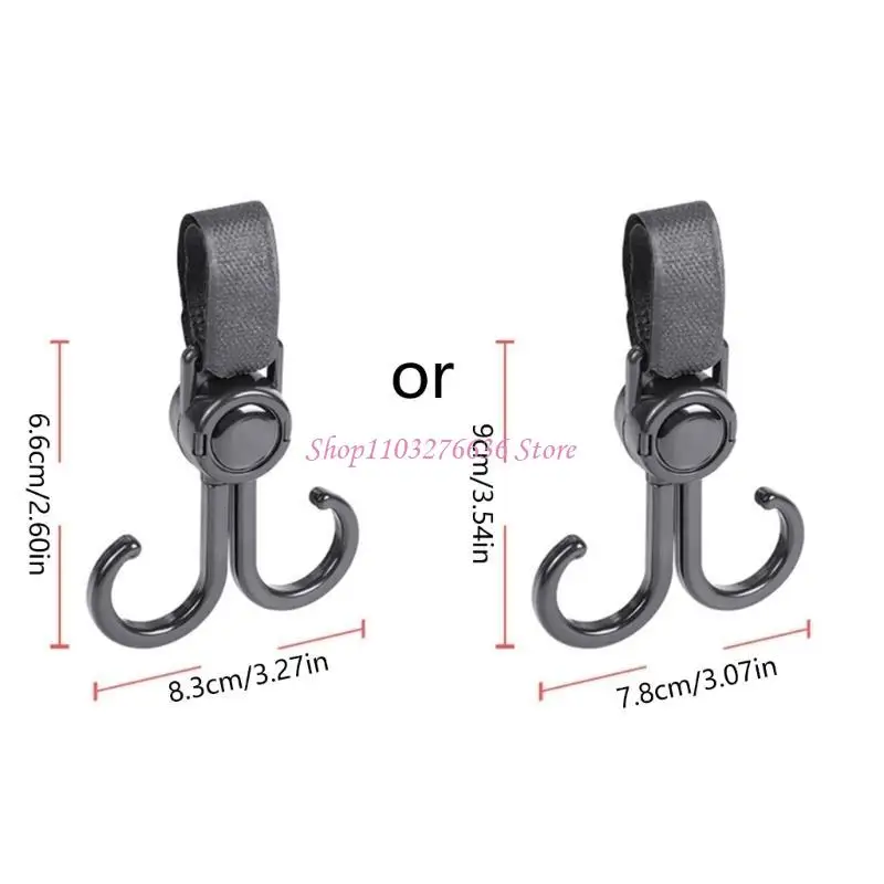R6FD Baby Stroller Double Hook Hanger 2 Pcs Multifunction Hanging Storage for Outdoor Shopping Mall Grocery Bag Hook