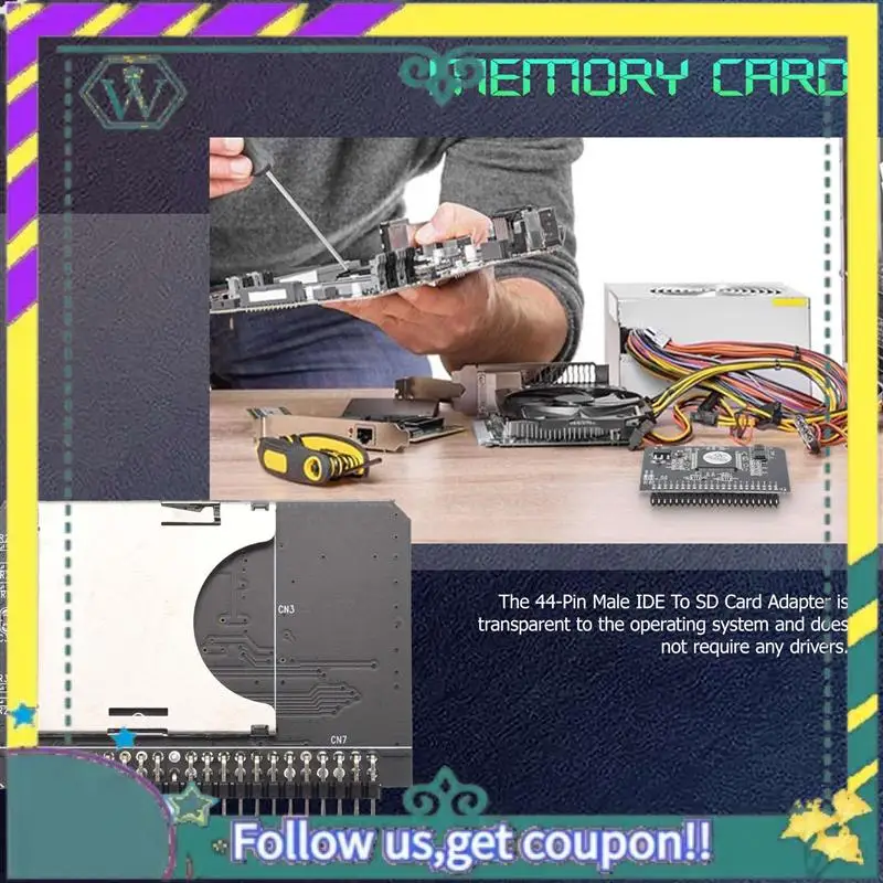 NUOVO Notebook 2.5 Pollici Digitale SD/SDHC/SDXC/MMC Scheda di Memoria A IDE 44 Spille Maschio Adattatore SD 3.0 Convertitore Scheda Adattatore Disco Rigido