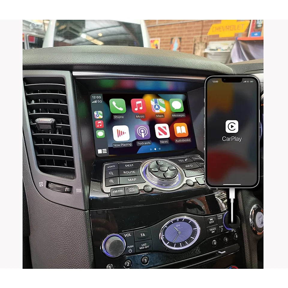 

AZTON iPhone CarPlay Android Auto Interface for Infiniti G37 Sedan Coupe G37x G35 FX Q70 M37 FX EX QX50 QX80 OEM Retrofit Kit