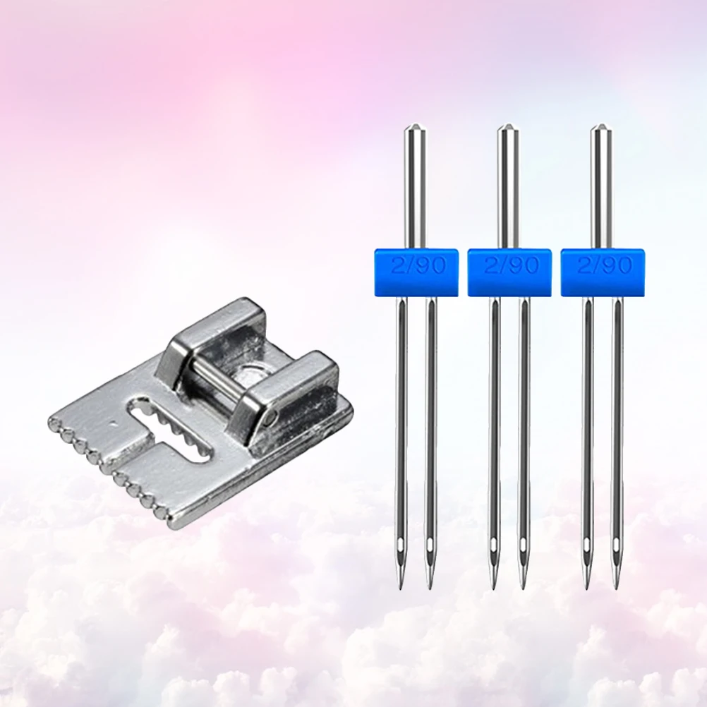 

1 pc Twin Needle Set For Sewing Machine Household Multifunctional Accessories Metal Plastic Durable 2.0/90 3.0/90 4.0/90 Silver