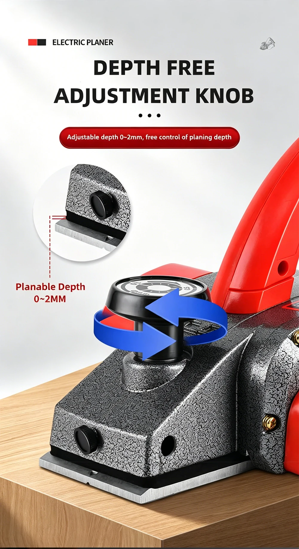 Mini Electric Planer Benchtop Wood Planer Multifunctional Electric Planer Power