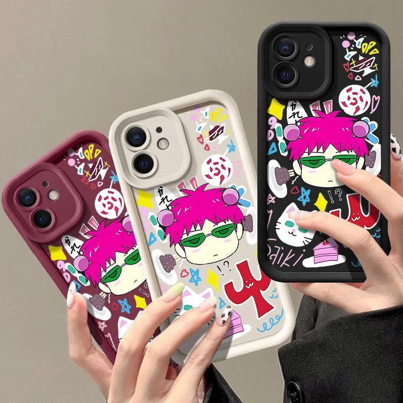 Hot Comics Saiki Kusuo Cute Kitty Boy Phone Case For Oppo Reno12 Reno11 Reno10 Reno8 Reno7 Reno6 Z T F Pro Plus 4G 5G TPU Cover