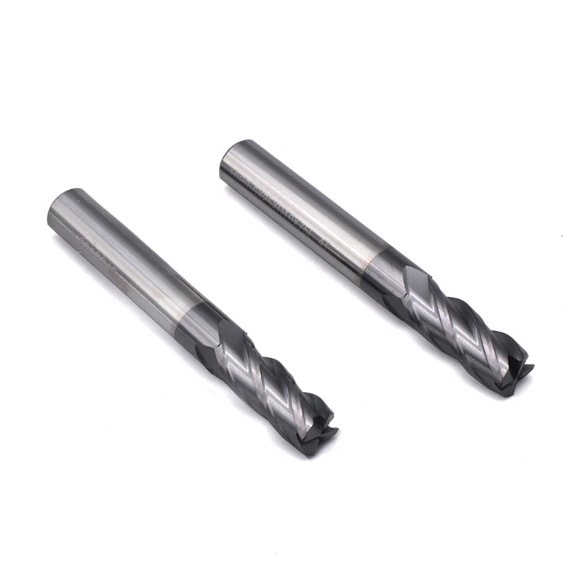 UNT Solid Carbide Fresa Coated CNC Router Milling HRC45 4 Flutes Corner Radius Milling Cutters for Metal