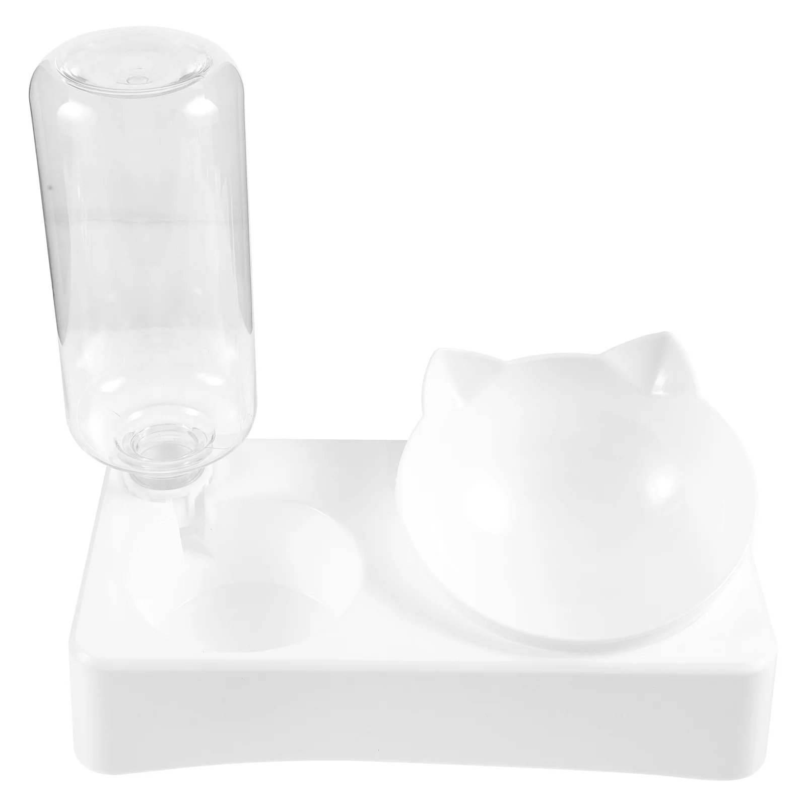 

Premium Double Bowl Pet Feeder Non Tip Food and Water Dispenser for Cats Dogs Smooth Surface Easy to Clean Space Saving Corner