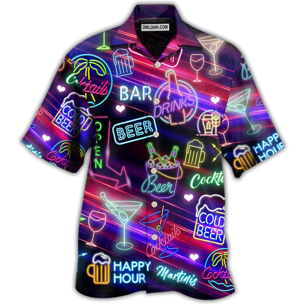 Camisa hawaiana de manga corta para hombre, Camisa de gran tamaño con estampado de cerveza, estilo Harajuku, a la moda, para la playa, 2023